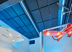 Geluidsisolatie voor het plafond - akoestische plafonds en plafondabsorbers