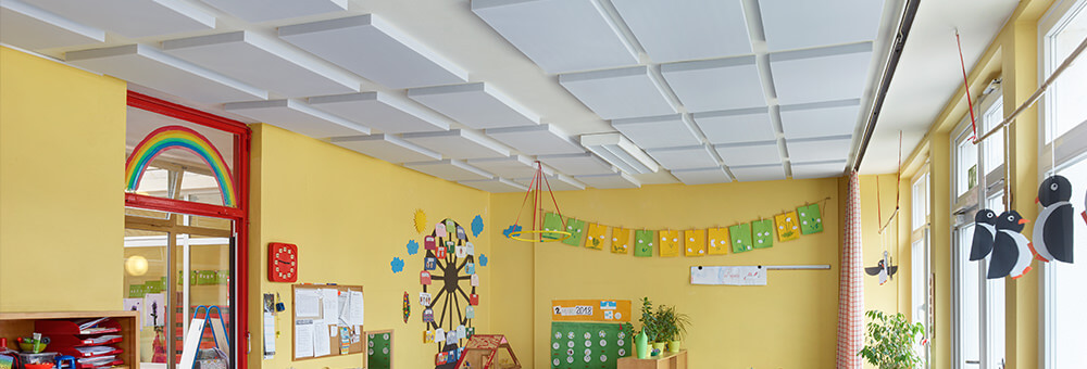 aixFOAM plafondabsorbers in de kleuterschool