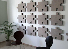 Geluidsisolatie met de absorptieplaat PUZZLE
