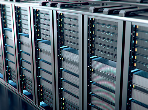 Geluidsabsorptie in de serverruimte Geluidsisolatie achteraf: absorptieplaten tegen de wanden en het plafond van de serverruimte verminderen het lawaai.