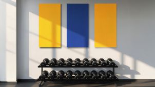 Toepassingsfoto’s van geluidsabsorbers in de sportschool