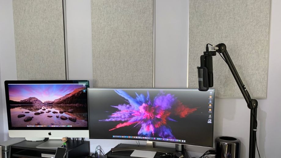 Akoestische absorber FELT in een streamingruimte