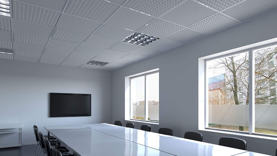 Insert panels for suspended ceilings/grid ceilings in the office