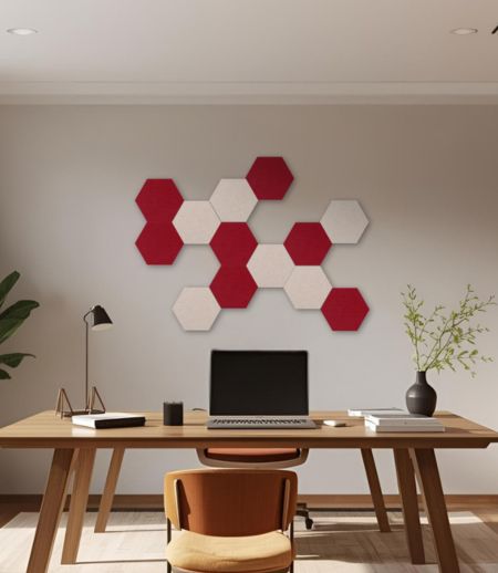 Akoestische elementen BEE Mix & Match als geluidsisolatie in moderne kantoorruimtes