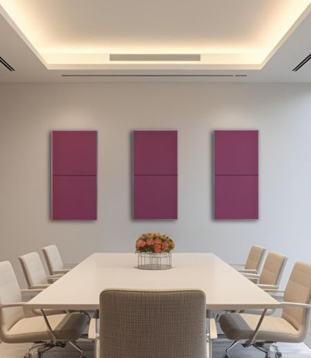 Akoestische absorber SMOOD in een elegant aluminium frame