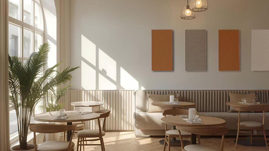 Geluidsabsorberende materialen met een vilten oppervlak in de horeca verbeteren het verblijf van uw gasten.