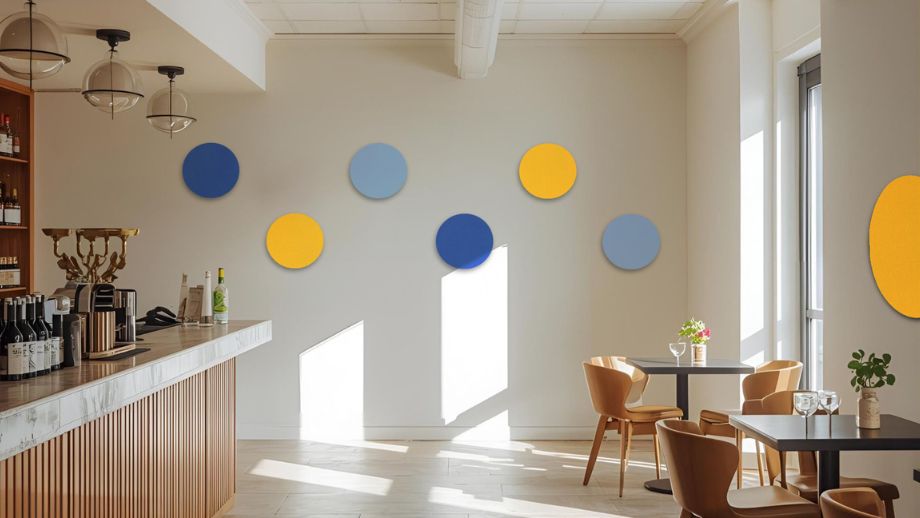 FELT Drops in zonnegeel, koningsblauw en hemelsblauw