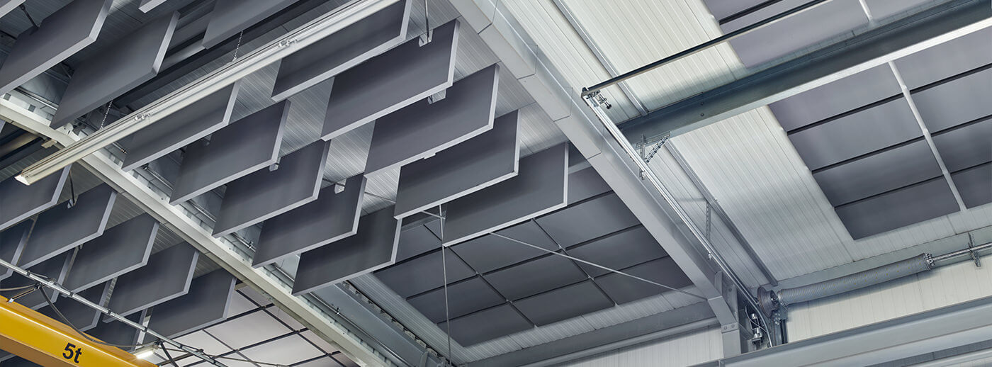 FLEX Industry geluidsisolatiepanelen op een halplafond