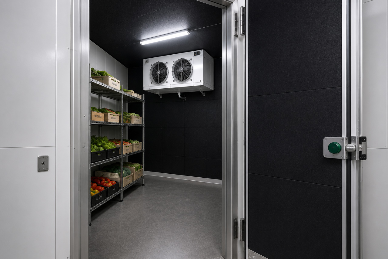 Industriële koelcel met aixFOAM Technics isolatie