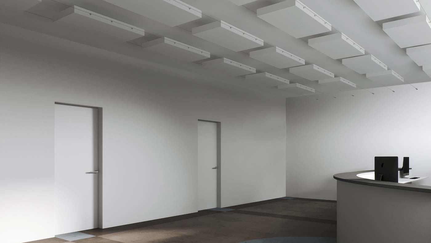 aixFOAM plafond absorber voor praktijk en advocatenkantoor